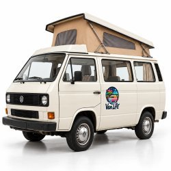 Retro Van Life 60 cm premium polymeric vinyl sticker – 80s van decal